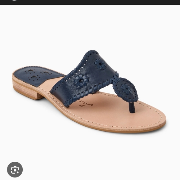 Jack Rogers Shoes - Jack Rogers Midnight Blue Leather Sandals